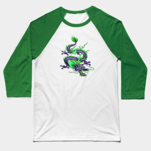 Chinese Coiling Dragon Mythical Time Controlling Creature Baseball T-Shirt